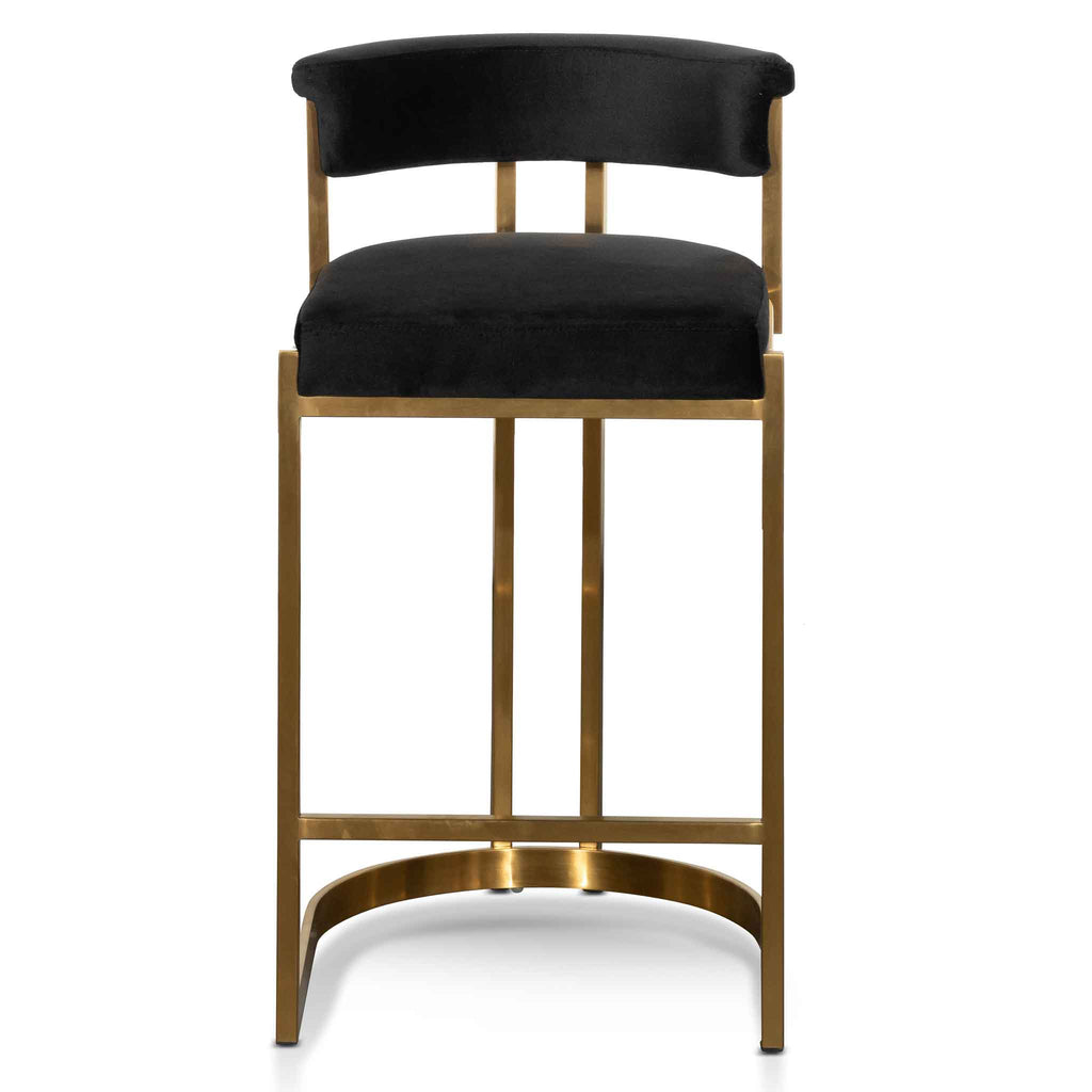 Cbs6272-bs Black Velvet Bar Stool - Golden  