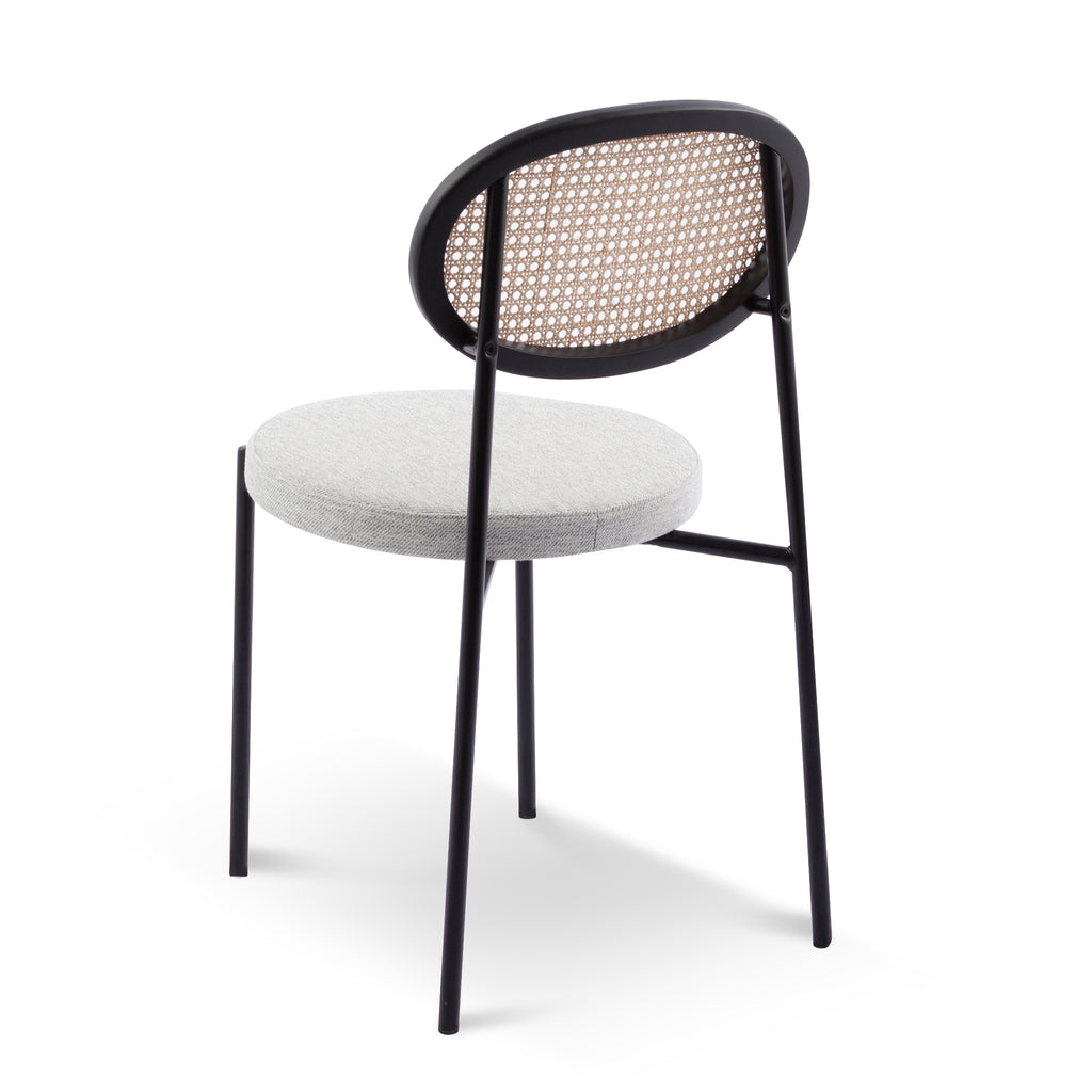 CDC6385-SD Rattan Back Dining Chair - Silve... | Calibre Furniture