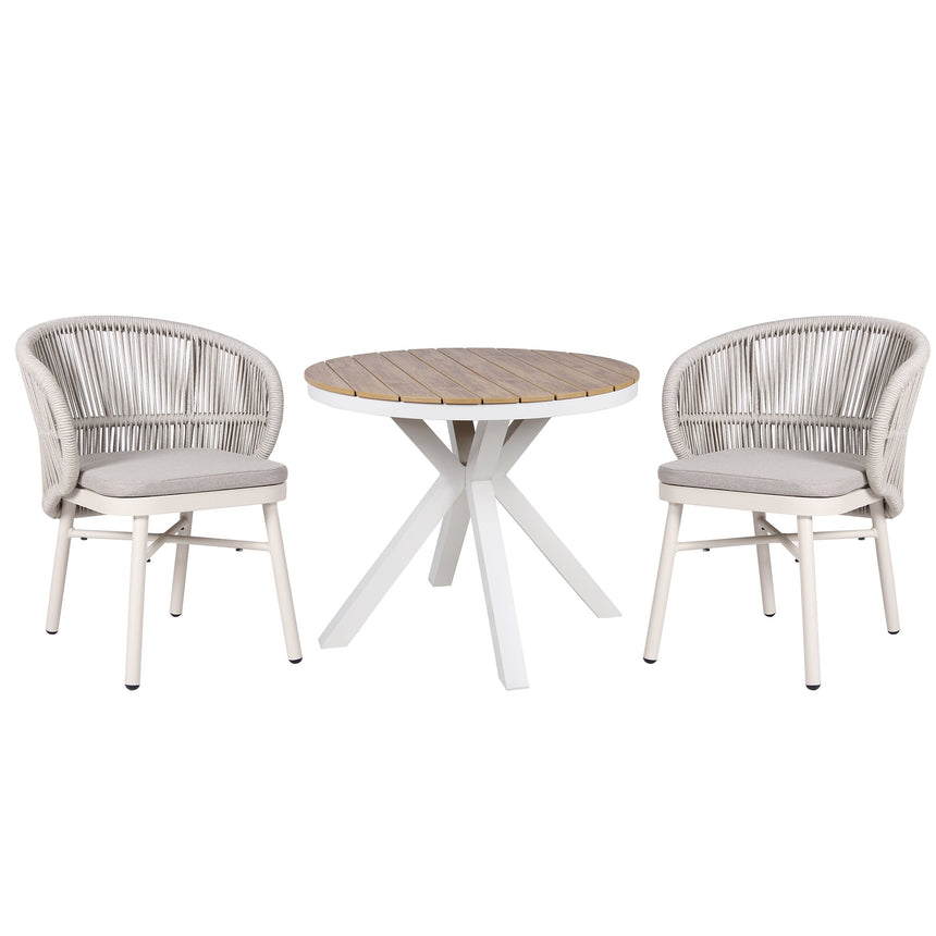 CDC10313-ID Sand White Outdoor Dining Chair - Light Grey (Set of 2)