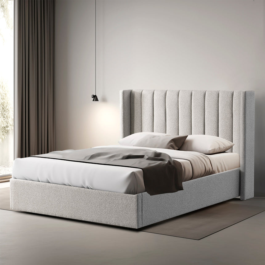 CBD10051-MI Queen Bed Frame - Wide Base in Clay Grey