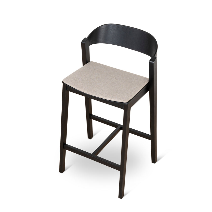 CBS10057-SD Black Bar Stool - Grey Seat