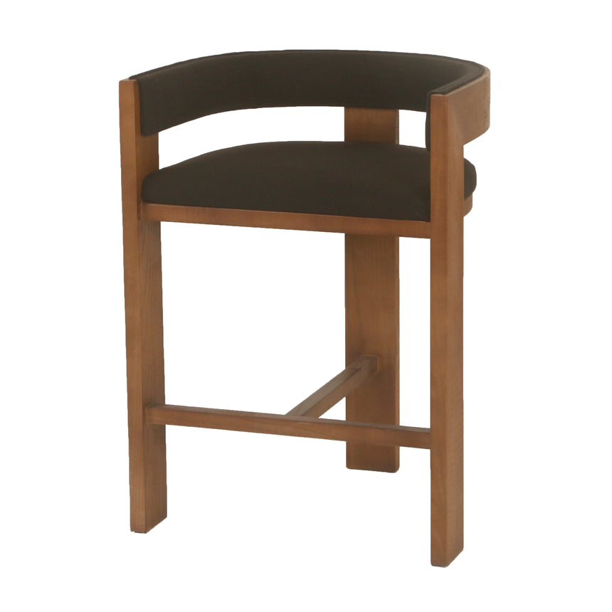 CBS8867-OW 67cm Natural Bar Stool - Mocha Brown