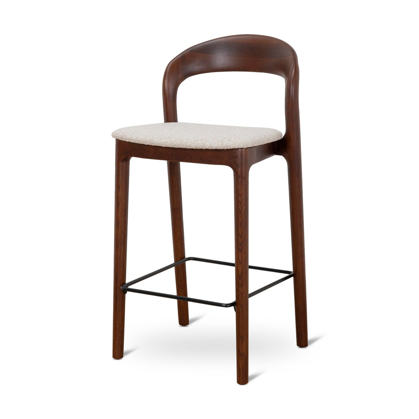 CBS10181-SD 65cm Dark Brown Bar Stool - Beige (Set of 2)