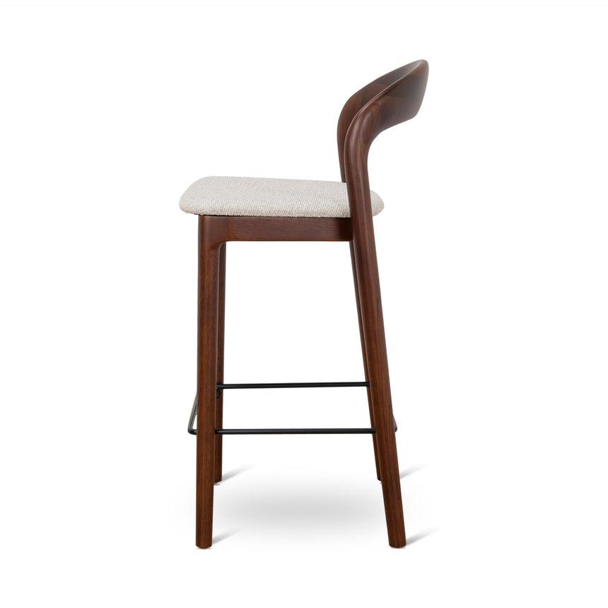 CBS10181-SD 65cm Dark Brown Bar Stool - Beige (Set of 2)