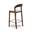 CBS10181-SD 65cm Dark Brown Bar Stool - Beige (Set of 2)