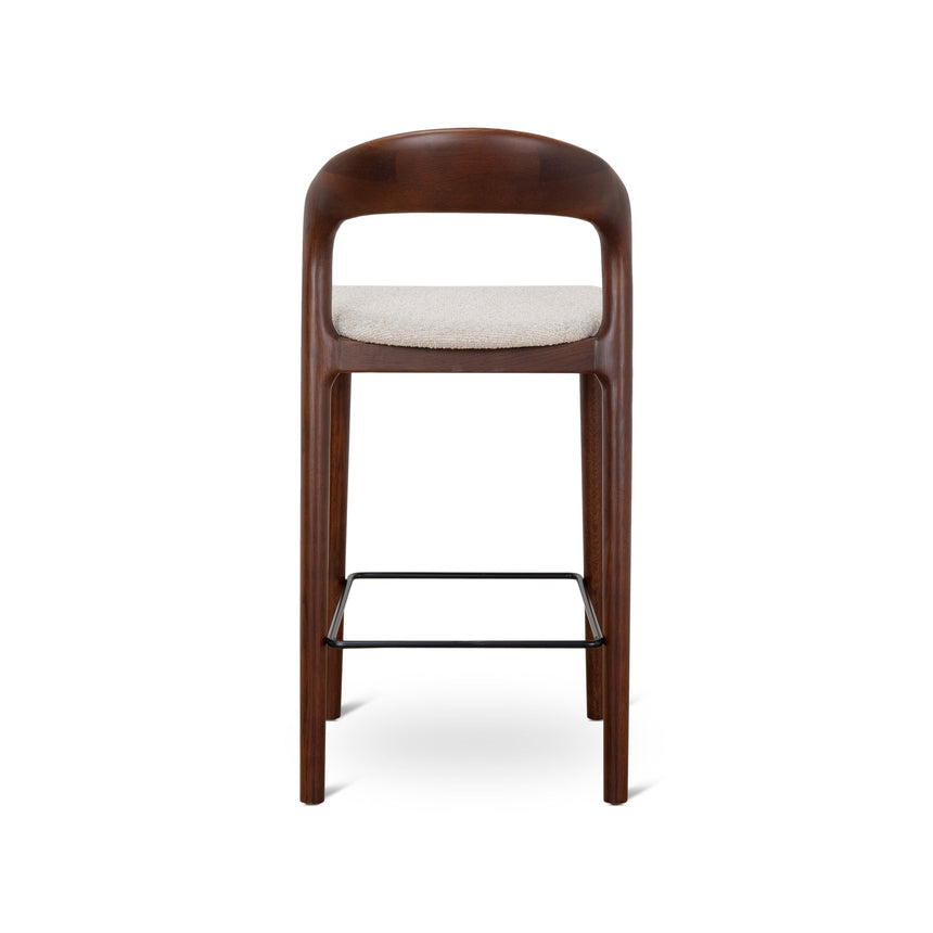 CBS10181-SD 65cm Dark Brown Bar Stool - Beige (Set of 2)