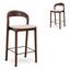 CBS10181-SD 65cm Dark Brown Bar Stool - Beige (Set of 2)