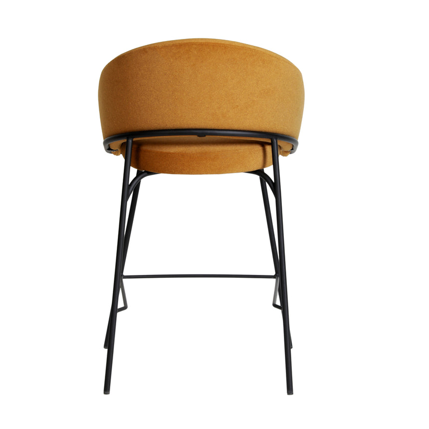 CBS10220-FH Black Bar Stool - Orange Gold Seat