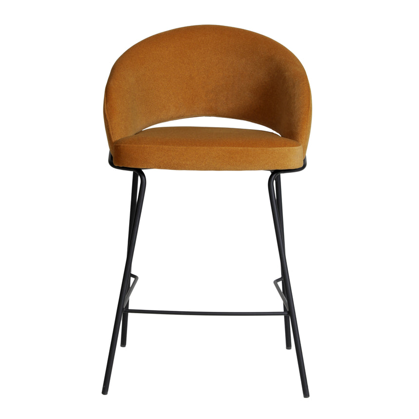 CBS10220-FH Black Bar Stool - Orange Gold Seat