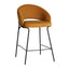 CBS10220-FH Black Bar Stool - Orange Gold Seat