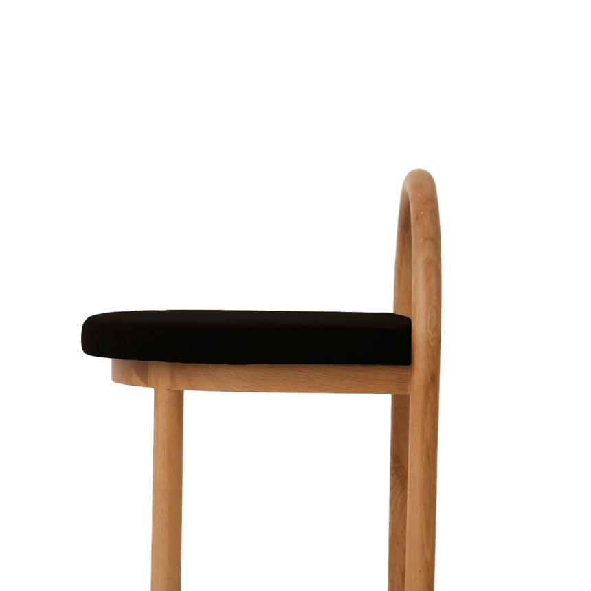 CBS10257-LJ 66cm Natural Bar Stool - Black Seat