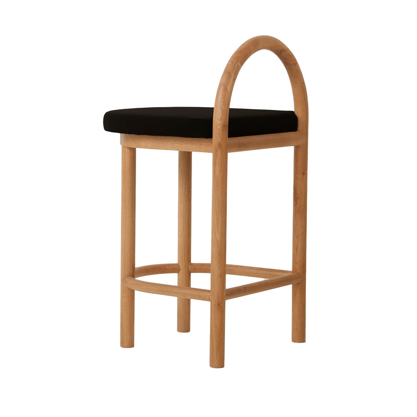 CBS10257-LJ 66cm Natural Bar Stool - Black Seat