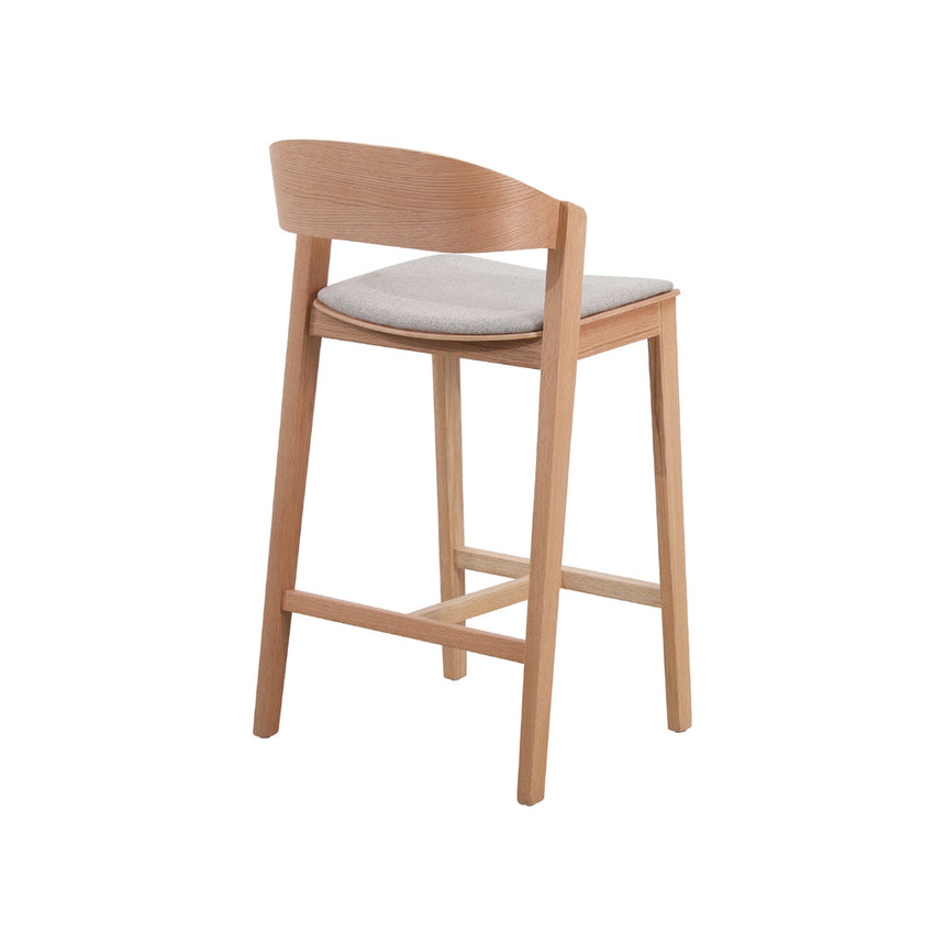 CBS10293-SD Natural Bar Stool - Grey Seat