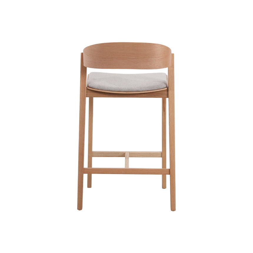 CBS10293-SD Natural Bar Stool - Grey Seat