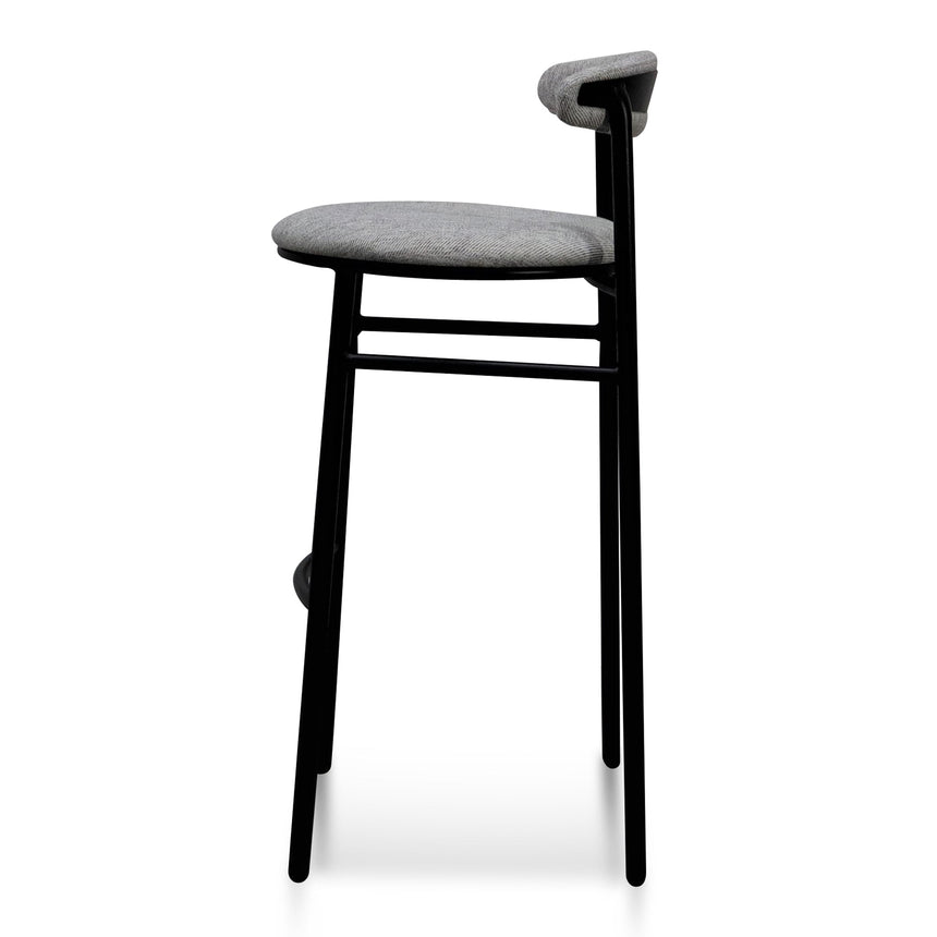 Ex Display - CBS6919-SD 75cm Fabric Bar Stool - Silver Grey and Black Legs-V1