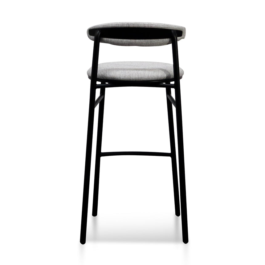 Ex Display - CBS6919-SD 75cm Fabric Bar Stool - Silver Grey and Black Legs-V1