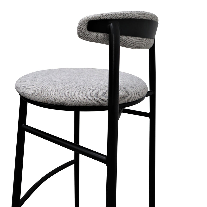 Ex Display - CBS6919-SD 75cm Fabric Bar Stool - Silver Grey and Black Legs-V1