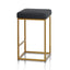 CBS8223-BS Black Boucle Bar Stool - Golden Base