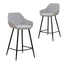 CBS8632-SE - 68cm Fabric Bar Stool - Spec Grey - (Set of 2)