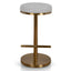 CBS8845-BS 68cm Brushed Gold Bar Stool - Silver Grey Boucle