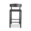 CBS8866-OW 65cm Bar Stool - Full Black with Back Rest