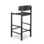 CBS8866-OW 65cm Bar Stool - Full Black with Back Rest