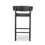 CBS8866-OW 65cm Bar Stool - Full Black with Back Rest