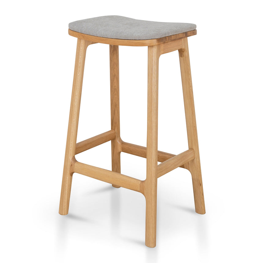 CBS8761-KS 65cm Brushed Gold Bar Stool - Grey Boucle