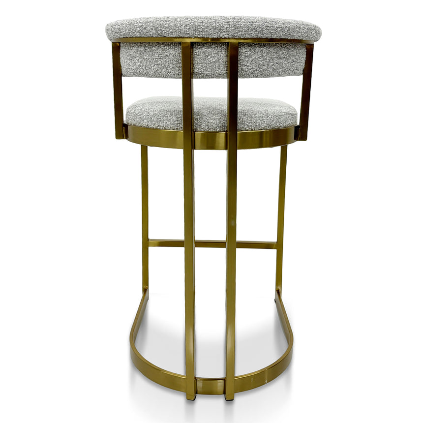 CBS8924-BS Silver Grey Boucle Bar Stool - Golden Base