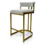 CBS8924-BS Silver Grey Boucle Bar Stool - Golden Base