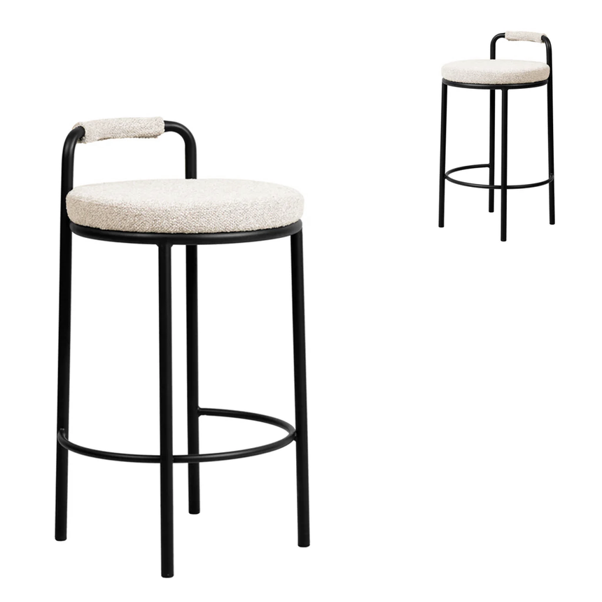 CBS8602-FHx2 65cm Bar Stool - Coastal Light Grey (Set of 2)