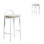 CBS8599-FH 63cm White Frame Bar Stool - Clay Grey (Set of 2)