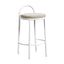 CBS8599-FH 63cm White Frame Bar Stool - Clay Grey (Set of 2)