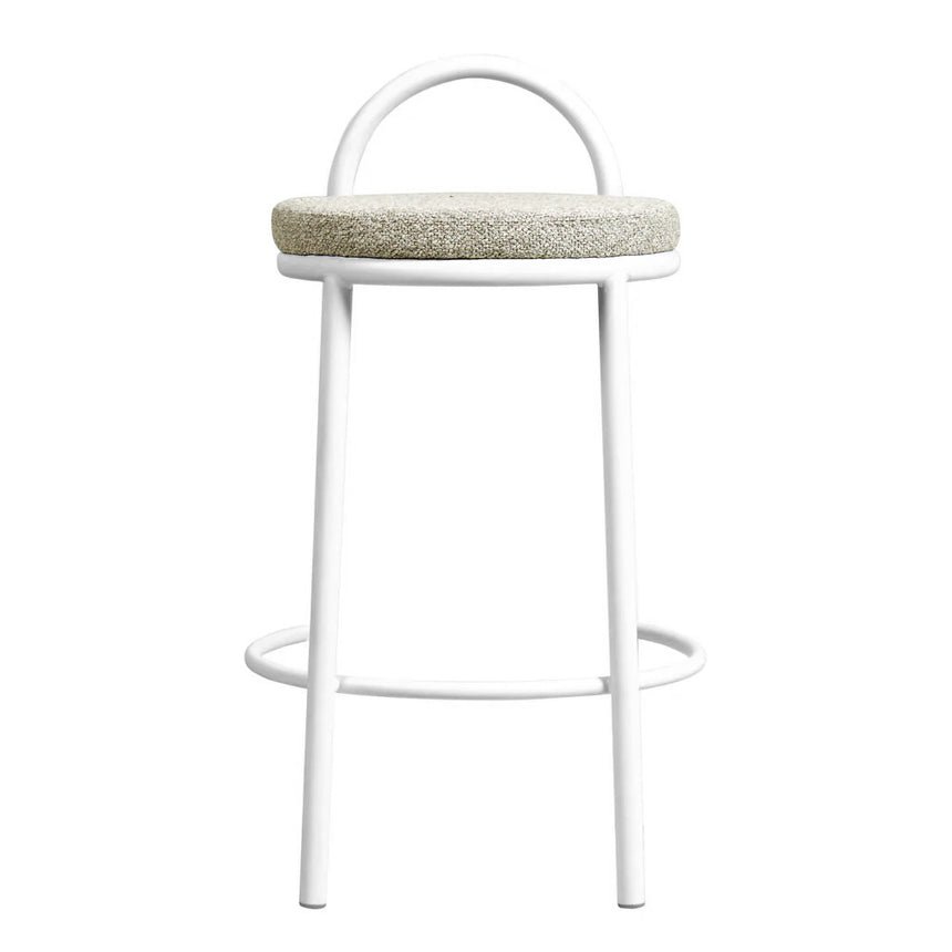 CBS8599-FH 63cm White Frame Bar Stool - Clay Grey (Set of 2)