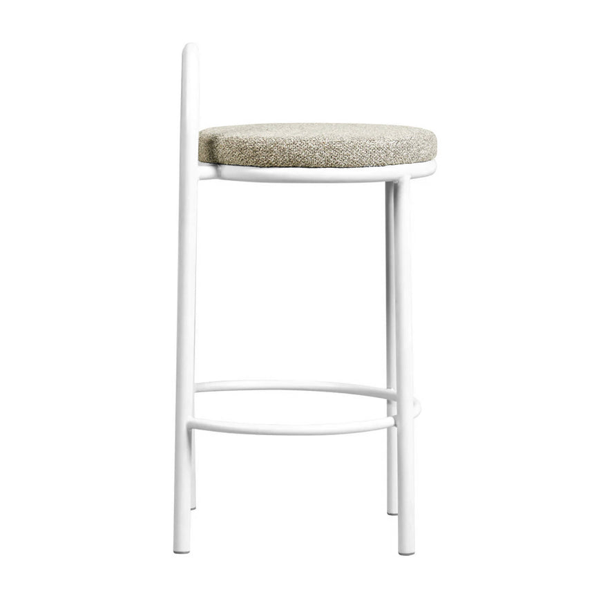 CBS8599-FH 63cm White Frame Bar Stool - Clay Grey (Set of 2)