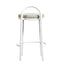 CBS8599-FH 63cm White Frame Bar Stool - Clay Grey (Set of 2)