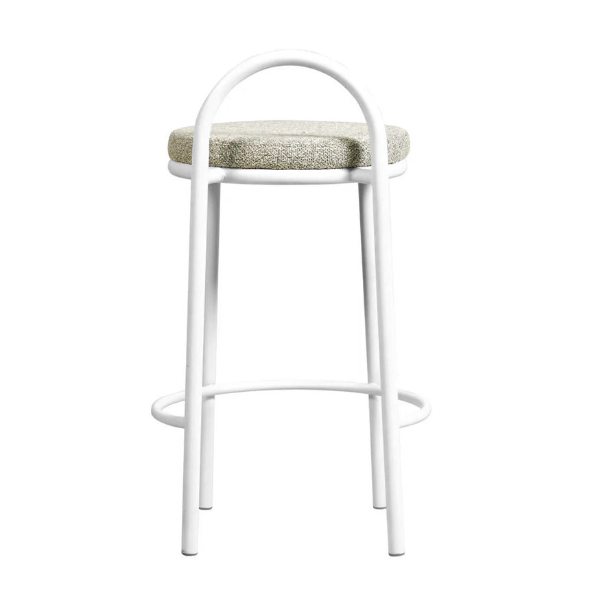 CBS8599-FH 63cm White Frame Bar Stool - Clay Grey (Set of 2)