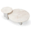 CCF10058-DW Nested Travertine Coffee Table - White