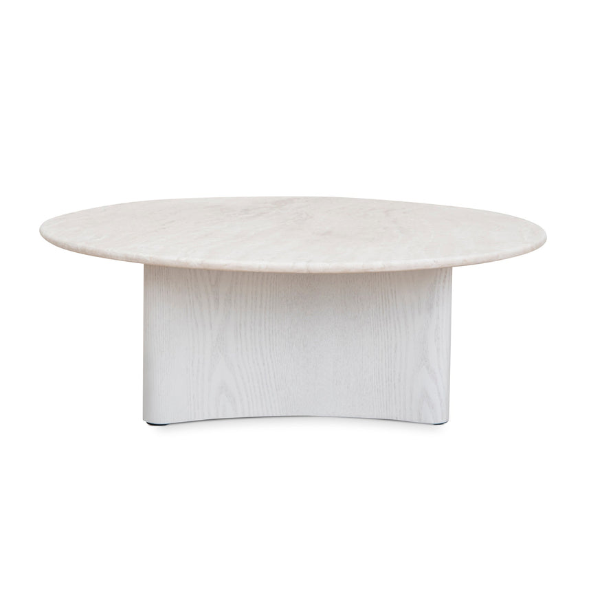 CCF10058-DW Nested Travertine Coffee Table - White