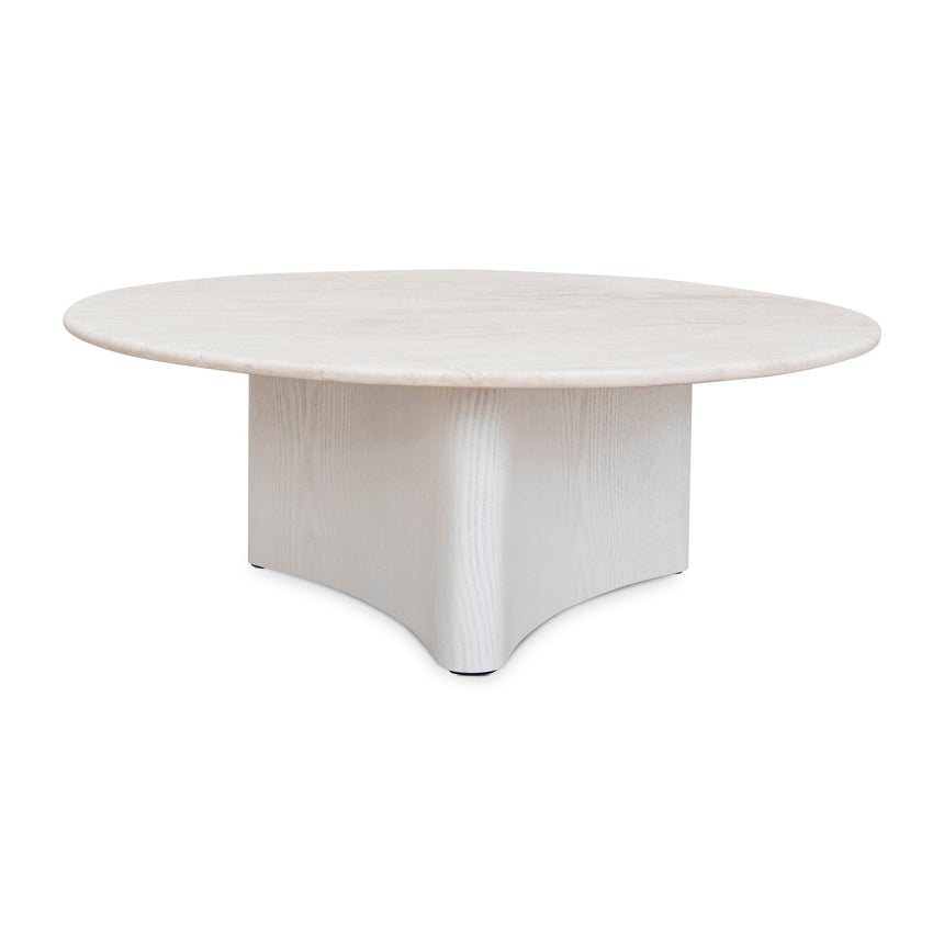 CCF10058-DW Nested Travertine Coffee Table - White