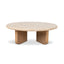 CCF10120-NI 90cm Round Travertine Coffee Table - Natural