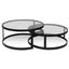 Ex Display - CCF6390-KS Nested Grey Glass Coffee Table - Black Base