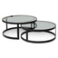 Ex Display - CCF6390-KS Nested Grey Glass Coffee Table - Black Base