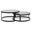 Ex Display - CCF6390-KS Nested Grey Glass Coffee Table - Black Base