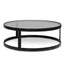 Ex Display - CCF6390-KS Nested Grey Glass Coffee Table - Black Base