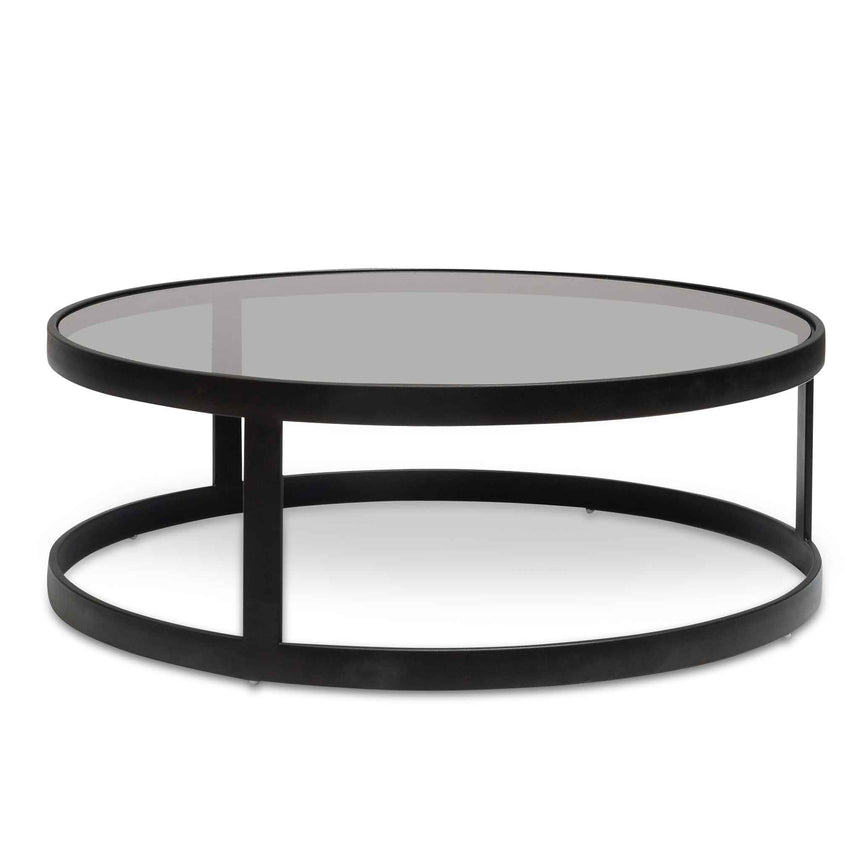 Ex Display - CCF6390-KS Nested Grey Glass Coffee Table - Black Base