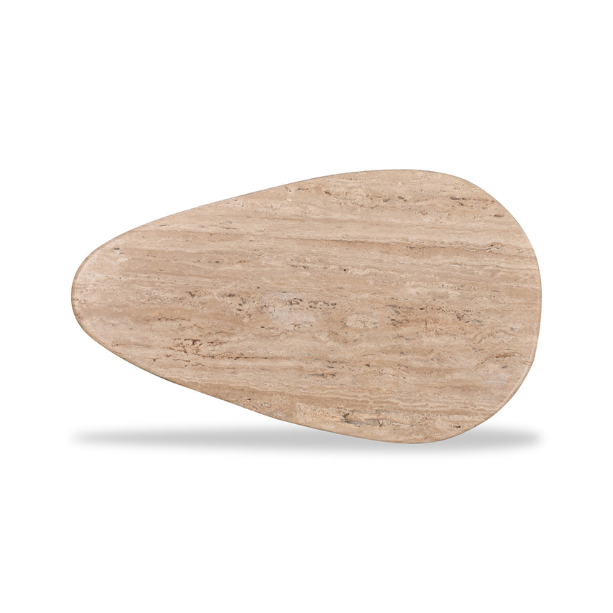 CCF8714-RB 1.2m Travertine Top Oval Coffee Table - Walnut