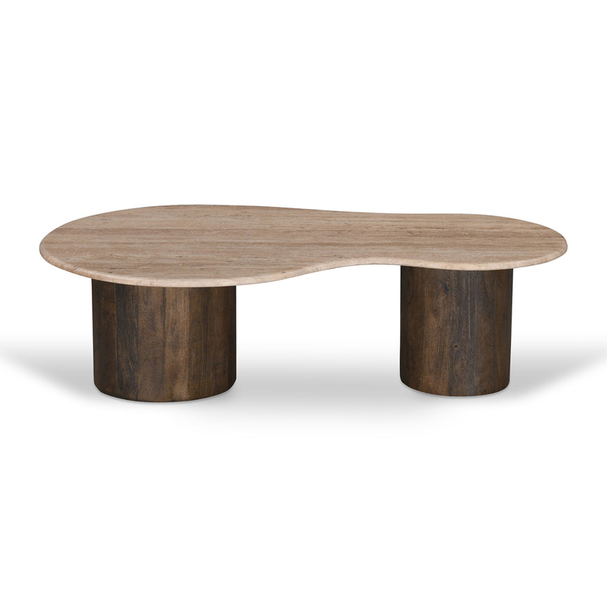 CCF8715-RB 1.2m Travertine Top Coffee Table - Walnut