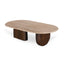 CCF8716-RB 1.2m Travertine Top Oval Coffee Table - Walnut