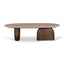 CCF8716-RB 1.2m Travertine Top Oval Coffee Table - Walnut